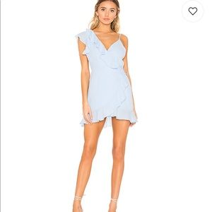 Superdown Areanna Wrap Dress Baby Blue